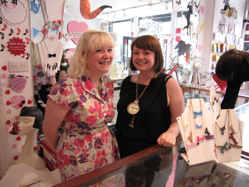 Kirsty (left) and Louise (right) at Tatty Devine shop in Brick Lane